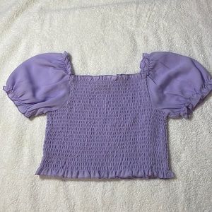 puffy sleeves ruched crop top